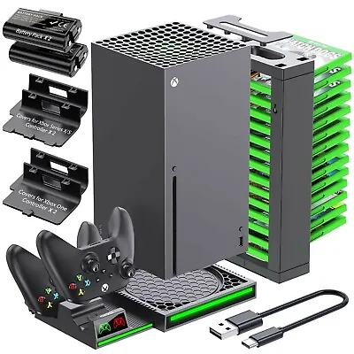 LED Vertical Stand Controller Charger Dock Station 2x Battery For Xbox Series X • $48.99