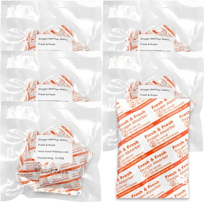 $14.99 • Buy Fresh & Fresh (50 Packet) 500 CC Premium Oxygen Absorbers - (5 Bag Of 10 Pks)