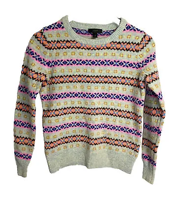J. Crew Women’s 100% Lambs Wool Fair Isle Crew Neck Pullover Sweater Size XS • $31.44