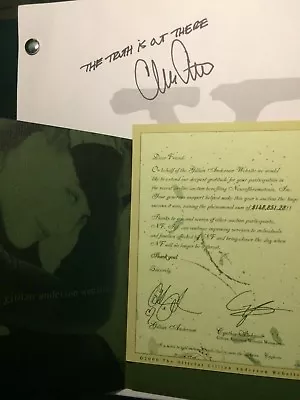 X-FILES - AUTOGRAPHED SCRIPT BY CHRIS CARTER - Gillian Anderson Benefit Charity! • $499.99