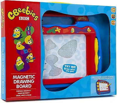 Cbeebies Magnetic Drawing Board Toy Magnetic Scribbler Magic Eraser Pen Stamper • £15