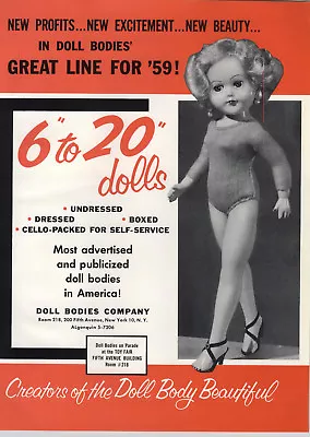 1959 PAPER AD 4 PG Undressed Dolls Jo-Ann Mary Lou 20  Walker Doll Bodies Co • $14.99