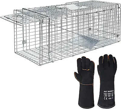 Humane Small Live Animal Trap Control Steel Cage 32 X11 X13  Raccoon Skunk Cat • $76.99