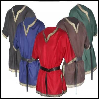 Men Medieval Renaissance Tunic Royal Knight Viking Pirate Cosplay Fancy Costume • $22.99