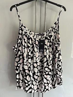 Marks And Spencer Top Thin StrapsGathered Neckline.Size 24 • £5