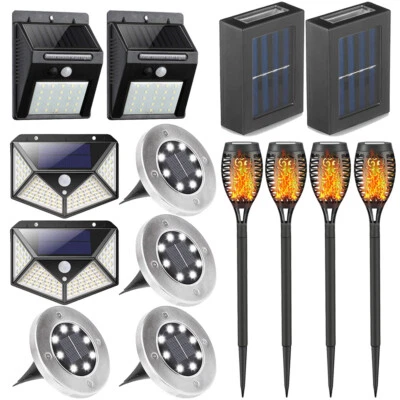 £11.99 • Buy Solar Power PIR Motion Sensor Outdoor Wall Lights 100 LED Garden Security Lamp