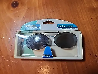 Solar Shield Polarized Clip On Sunglasses X-span Frame Vtg • $14.99