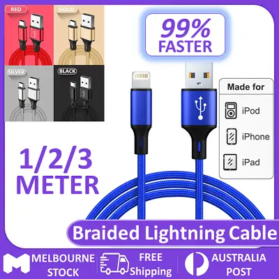 Braided USB Charger Phone Cable Data Cord For IPhone 14 13 12 11 Pro Max XR IPad • $9.71