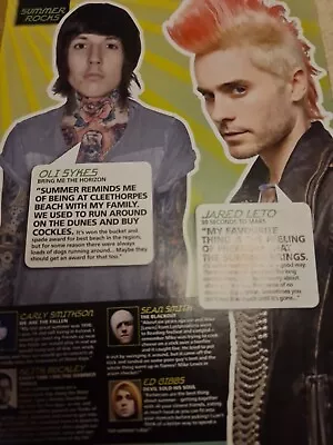 Oli Sykes Jared Leto Cristina Scabbia A4 Page Poster Kerrang  Magazine • £5.49