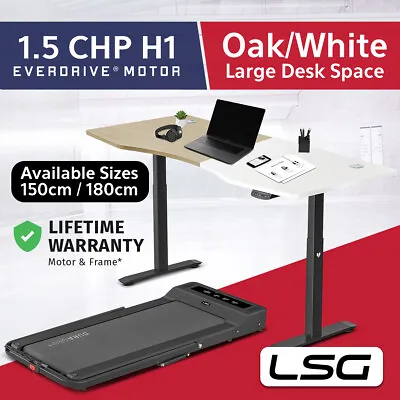 $1149 • Buy LSG Nimbus Walking Pad Treadmill + ErgoDesk Automatic Standing Desk 150/180cm