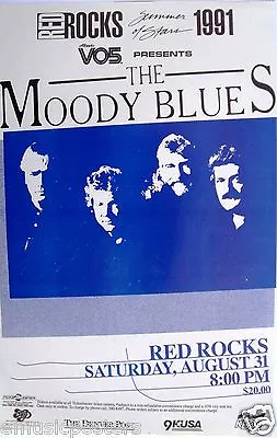 MOODY BLUES 1991  TOUR OF THE KINGDOM  DENVER CONCERT TOUR POSTER - Classic Rock • $19.59