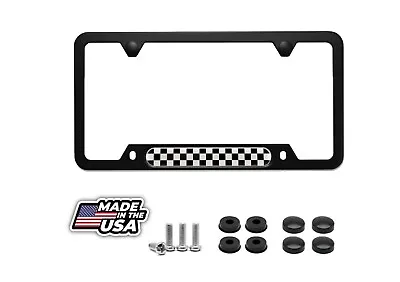 Mini Cooper Checkered Flag Black License Plate Frame Including Mounting Hardware • $24.95