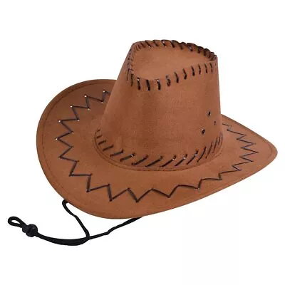 COWBOY HAT. STITCHED BROWN. CHILDS - FANCY DRESS (UK IMPORT) Costume Accs NEW • $10.44