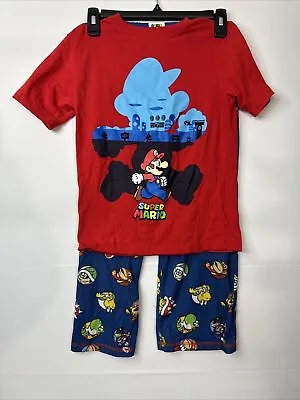 Super Mario Pajamas Boys Red/blue Mario Characters Logo Top/bottom Set BX12 • $7.99