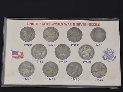 1942-P-1945-S United States World War II Silver Jefferson Nickels 11 Coin Set • $24.95