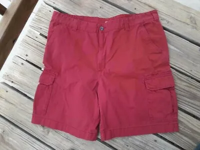 Merona Mens 6-Pocket Twill Cargo Shorts Red Size 44 • $8.99