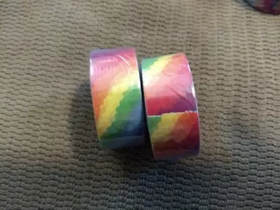 Lot Of 2 New Mini DUCK TAPE Rolls - Rainbow Multi Colored • $12.99