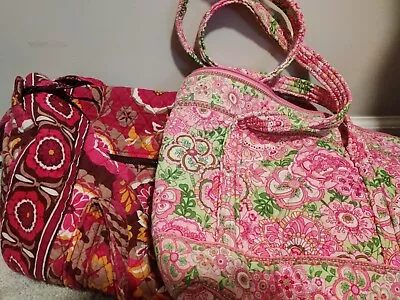 Vera Bradley Set Petal Pink Small Handbag + Small Paisley Carnaby Travel Duffle • $24.78