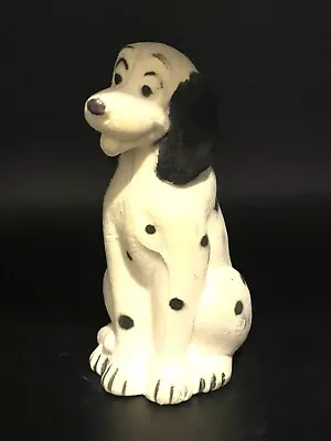 Vintage Flocked Dalmatian Dog Blow Mold Plastic 7.5” Piggy Coin Bank • $19.99