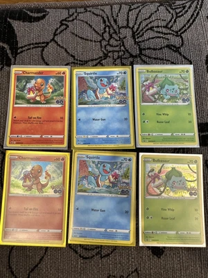 $9.99 • Buy Pokémon Go Starters Promo Cards Charmander Squirtle Bulbasaur Holo Mint