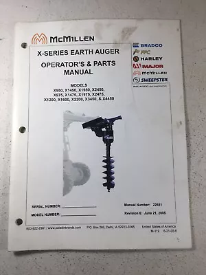 McMillen X-Series Earth Augers Operators & Parts Manual • $24.99