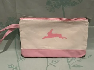 New Canvas Easter Cosmetic Makeup Zipper Bag W/ Bunny Rabbit Design • $6.95