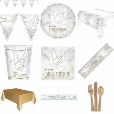 CONFIRMATION  - CHRISTENING - Party Decorations  - DOVE AND CROSS DESIGNS • £3.49