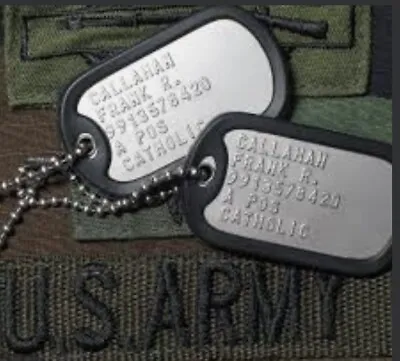 2 Military Dog Tags Custom Embossed - GI ID Tags - Personalized Tag • $6