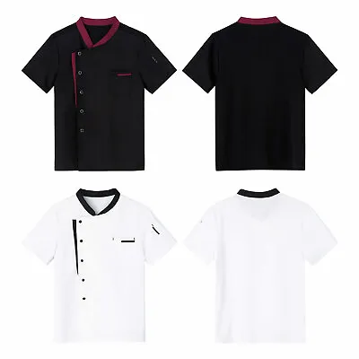 Men's Chef Jacket Short Sleeve Button Down Breathable Apparel Work Wear Uniform • $13.79