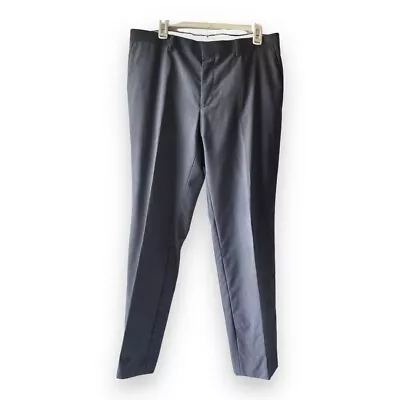 HUGO BOSS James Brown Gray Dress Pants FLAT FRONT 38R   US Slacks 73616 UEC Wool • $32.95