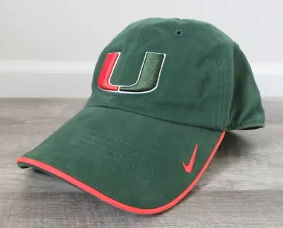 Miami Hurricanes Nike Adjustable Strapback Dad Hat Cap NCAA The U Green • $14.24