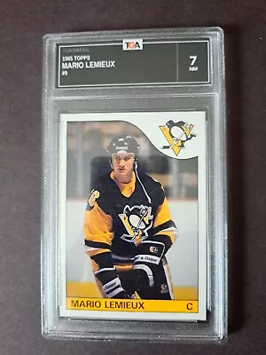 1985 Topps # 9 Mario Lemieux  Rookie  TGA 7 • $240