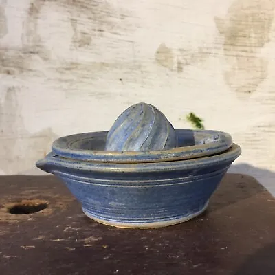 £14 • Buy Unusual Studio Pottery Lemon Squeezer Matt Blue Glaze