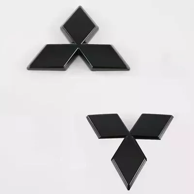 Mitsubishi Outlander 2023 Logo Front Hood Rear Trunk 3D Decal Badge Gloss Black • $28.99