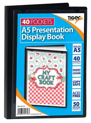 A5 Display Book 40 Pockets Premium Quality Presentation Folder Portfolio 301718 • £5.69