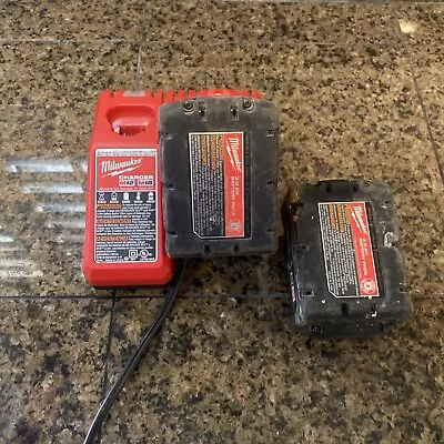 Genuine Milwaukee M12 M18 12Volt - 18 Volt Charger # 48-59-1812 + 2 Batteries • $49.99