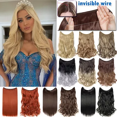 $8.40 • Buy Secret Wire Hair Extensions Long Invisible Headband Thick One Piece As Human US