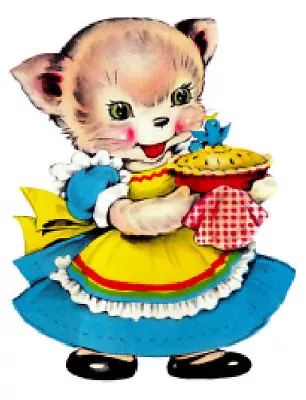 Vintage Image Retro Kitchen Baking Kitten Large Furniture Transfers Decals AN840 • $12.99