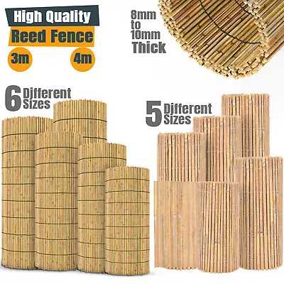 4M Natural Fence Panel Slat Reed Screening Roll Garden Screen Outdoor Fencing • £34.99