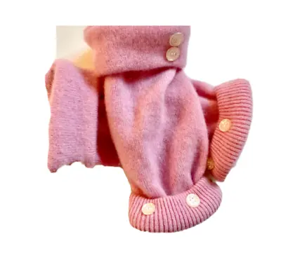 $28.49 • Buy Fingerless Gloves Pink 100% Cashmere One Size Fits Most S M L Arm Warmers Cuffs