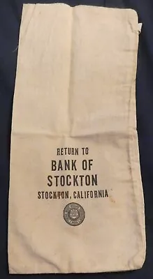 VINTAGE Bank Of Stockton Stockton California  Money Bag • $12.82