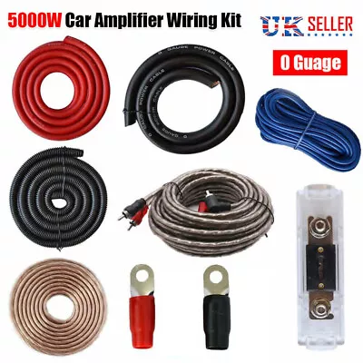 £27.47 • Buy 5000W 0Ga AWG Gauge Power Cable Wire AMP Wiring Kit Install Car Audio Amplifier