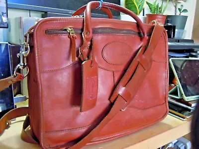 Vintage J W HULME Original Heavy Leather  Briefcase / Made In USA    9 • $249