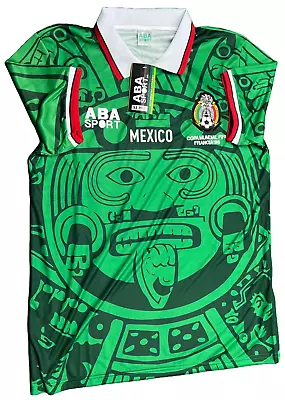 Mexico 1998 World Cup ABA Sport Green Home Jersey Mens Sz ML • $34.99