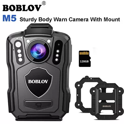 BOBLOV M5 Body Camera 128G 1440P 15Hours Recorder Night Vision + Suction Mount • £120.99