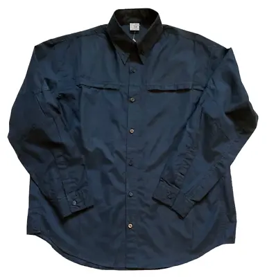 MARLBORO Guts Grit Gear Shirt XL Navy Blue Vented Lightweight Outdoors Roll Tab • $24.95