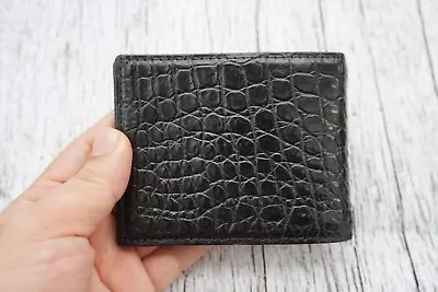 $38.25 • Buy Black Real Alligator ,Crocodile Leather SKIN Men's Money Clip WALLET #Z4