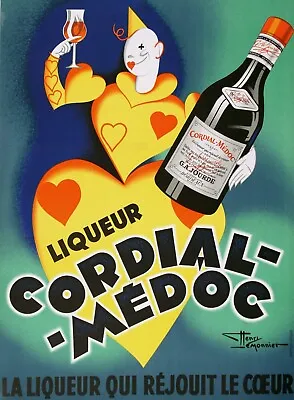 Original Vintage Cordial Medoc Liqueur Poster By Henri Le Monnier C1935 Art Deco • $1400