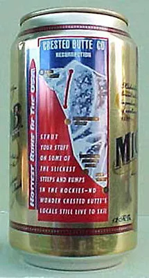 MICHELOB BEER CRESTED BUTTE Can Ski Run In COLORADO Anheuser-Busch MISSOURI 1997 • $3.95