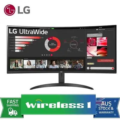 LG 34WR50QC-B 34in WQHD 100Hz UltraWide Curved VA Monitor • $379